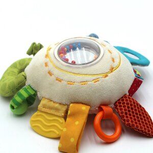 HABA Teether Cuddly Rainbow Round Rattling Soft Activity Toy W Teething Elements